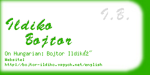 ildiko bojtor business card